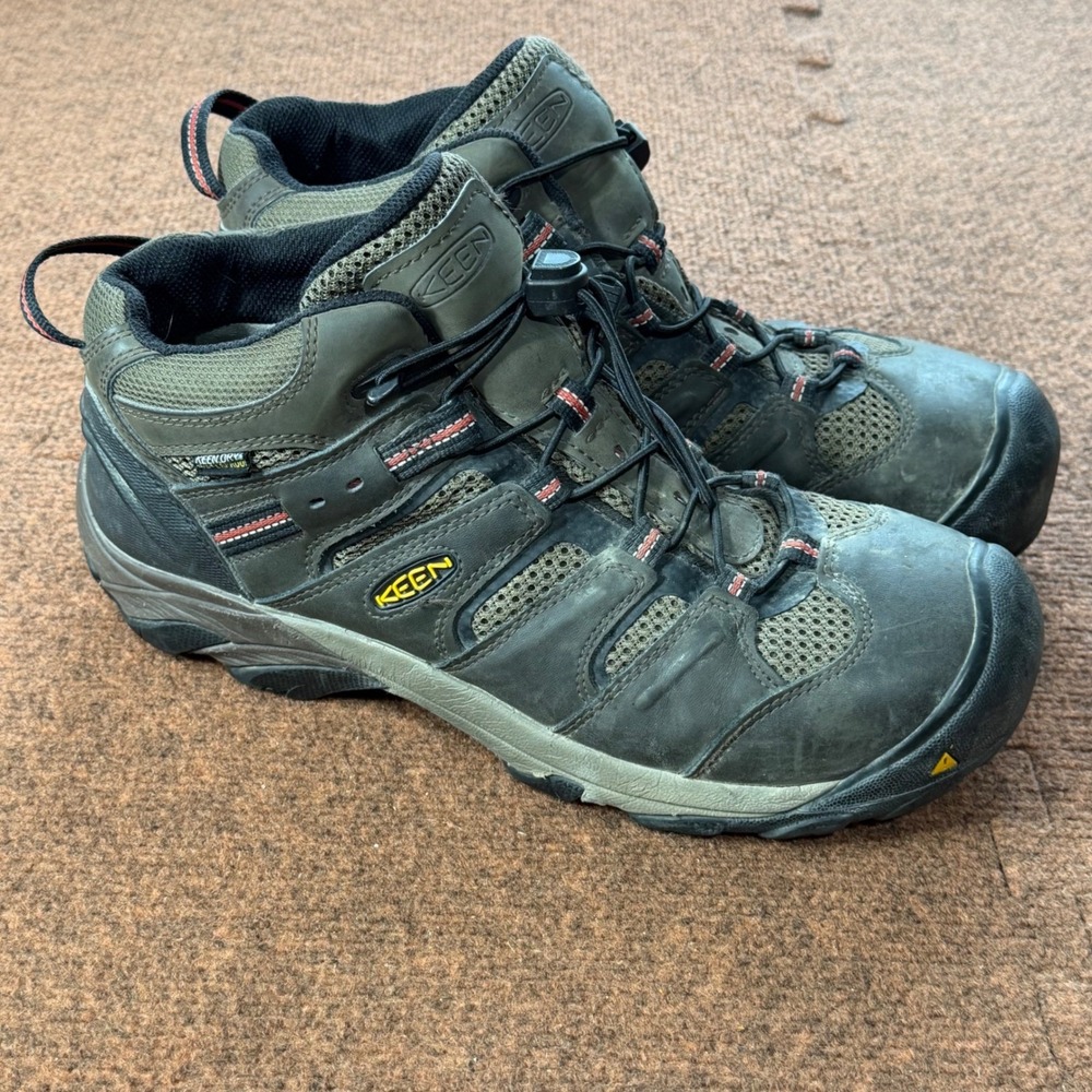 B+ Keen Utility Flint II Mid Waterproof Steel Toe Work Boots Mens 12 Brown Black